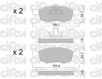 8222742 CIFAM Комплект тормозных колодок, дисковый тормоз