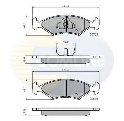 CBP0118 COMLINE Комплект тормозных колодок, дисковый тормоз