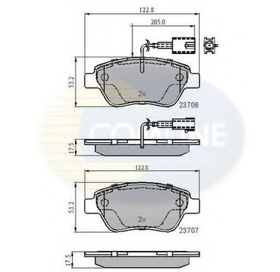 CBP11037 COMLINE Комплект тормозных колодок, дисковый тормоз