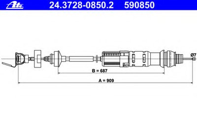 24372808502 ATE Тросик сцепления
