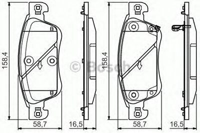 0986495134 BOSCH Комплект тормозных колодок, дисковый тормоз