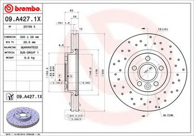 09A4271X BREMBO Тормозной диск