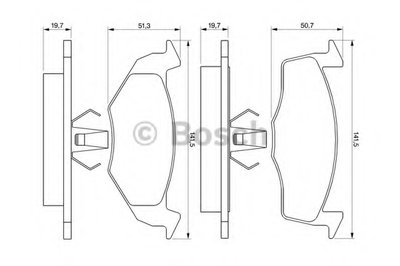 0986424347 BOSCH Комплект тормозных колодок, дисковый тормоз