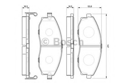 0986424670 BOSCH Комплект тормозных колодок, дисковый тормоз