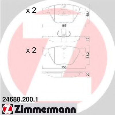 246882001 ZIMMERMANN Комплект тормозных колодок, дисковый тормоз