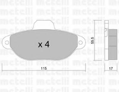 2201591 METELLI Комплект тормозных колодок, дисковый тормоз
