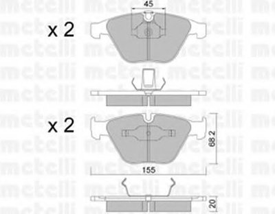 2205584 METELLI Комплект тормозных колодок, дисковый тормоз