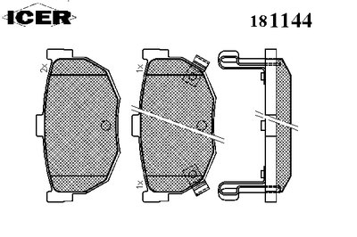181144 ICER Комплект тормозных колодок, дисковый тормоз