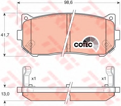 Комплект тормозных колодок, дисковый тормоз COTEC TRW купить