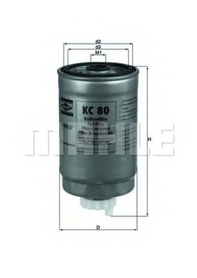 KC80 MAHLE ORIGINAL Топливный фильтр