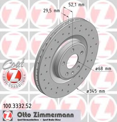 100333252 ZIMMERMANN Тормозной диск