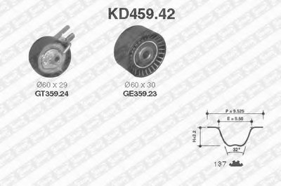 KD45942 SNR Комплект ремня ГРМ