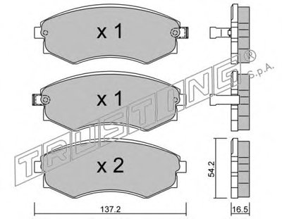 5340 TRUSTING Комплект тормозных колодок, дисковый тормоз