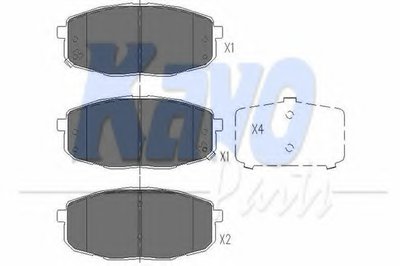 KBP4004 KAVO PARTS Комплект тормозных колодок, дисковый тормоз