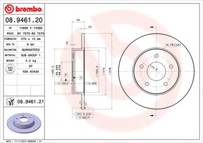 08946120 BREMBO Тормозной диск