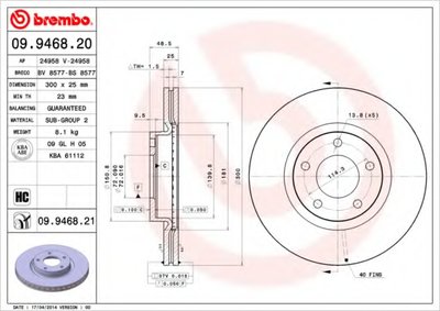 09946820 BREMBO Тормозной диск