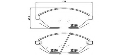 P10054 BREMBO Комплект тормозных колодок, дисковый тормоз