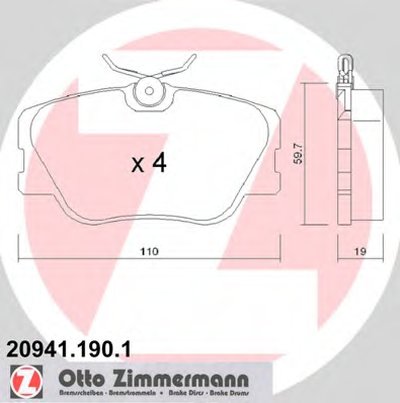 209411901 ZIMMERMANN Комплект тормозных колодок, дисковый тормоз