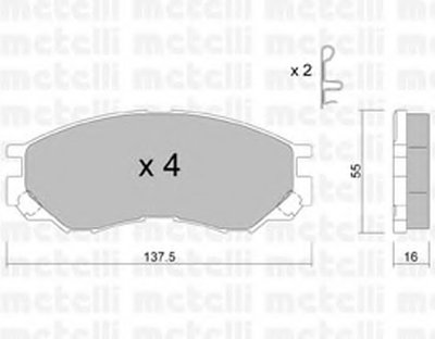 2204010 METELLI Комплект тормозных колодок, дисковый тормоз