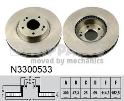 N3300533 NIPPARTS Тормозной диск