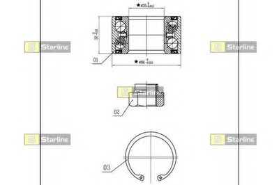 LO01327 STARLINE Подшипник ступицы колеса