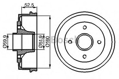 0986477061 BOSCH Тормозной барабан