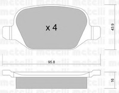 2203241 METELLI Комплект тормозных колодок, дисковый тормоз