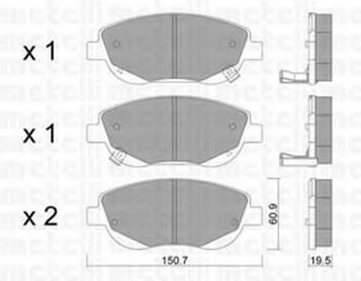 2208790 METELLI Комплект тормозных колодок, дисковый тормоз