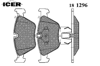 181296 ICER Комплект тормозных колодок, дисковый тормоз