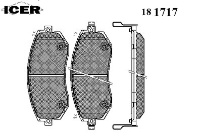181717 ICER Комплект тормозных колодок, дисковый тормоз