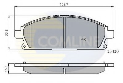 CBP0591 COMLINE Комплект тормозных колодок, дисковый тормоз