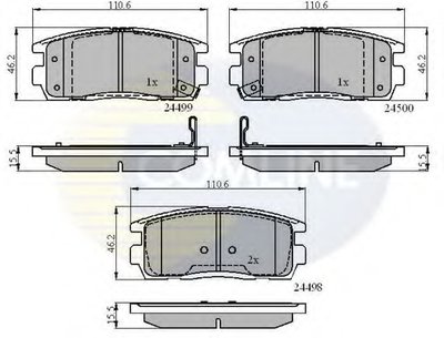 CBP31580 COMLINE Комплект тормозных колодок, дисковый тормоз