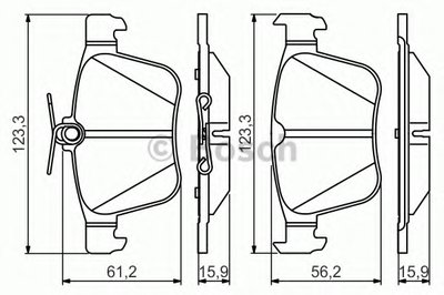 0986495346 BOSCH Комплект тормозных колодок, дисковый тормоз