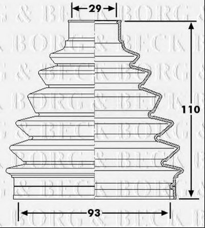 BCB6227 BORG & BECK Пыльник, приводной вал