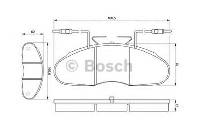 0986424080 BOSCH Комплект тормозных колодок, дисковый тормоз