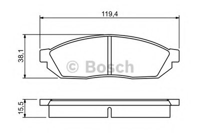 0986494208 BOSCH Комплект тормозных колодок, дисковый тормоз