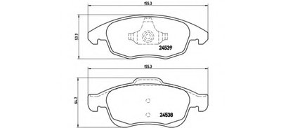 P61083 BREMBO Комплект тормозных колодок, дисковый тормоз