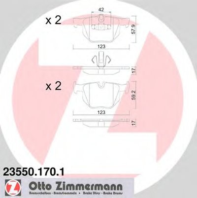 235501701 ZIMMERMANN Комплект тормозных колодок, дисковый тормоз