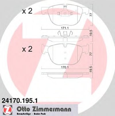 Комплект тормозных колодок, дисковый тормоз ZIMMERMANN купить