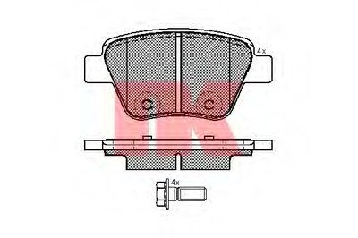 2247101 NK Комплект тормозных колодок, дисковый тормоз
