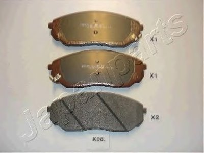 PAK08AF JAPANPARTS Комплект тормозных колодок, дисковый тормоз