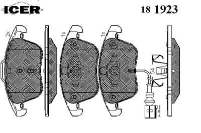 181923 ICER Комплект тормозных колодок, дисковый тормоз