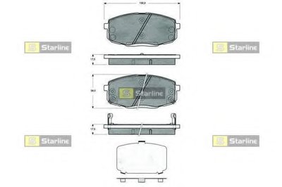 BDS378 STARLINE Комплект тормозных колодок, дисковый тормоз