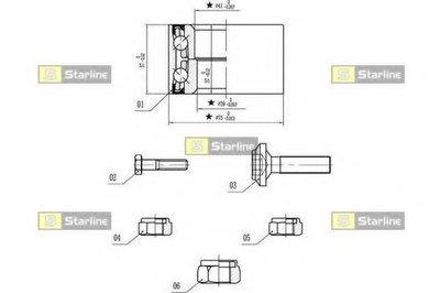 LO01355 STARLINE Комплект подшипника ступицы колеса