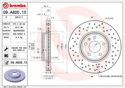 Тормозной диск BREMBO XTRA LINE BREMBO купить