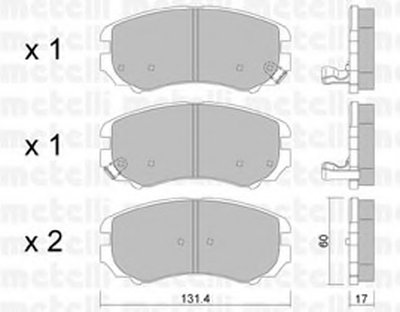 2205030 METELLI Комплект тормозных колодок, дисковый тормоз