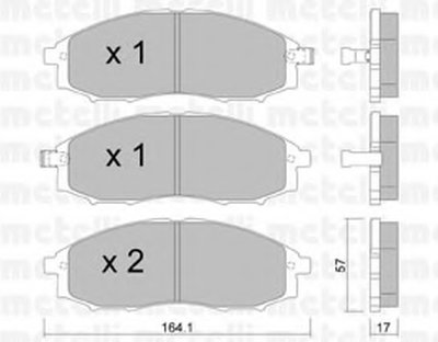2206110 METELLI Комплект тормозных колодок, дисковый тормоз