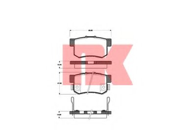 222634 NK Комплект тормозных колодок, дисковый тормоз