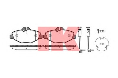 223346 NK Комплект тормозных колодок, дисковый тормоз