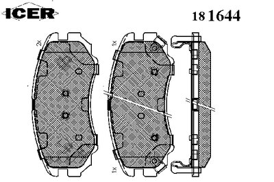 181644 ICER Комплект тормозных колодок, дисковый тормоз